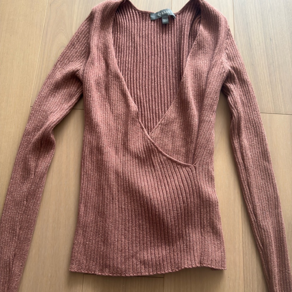 Oasis sweater sz small S pink mauve millennial